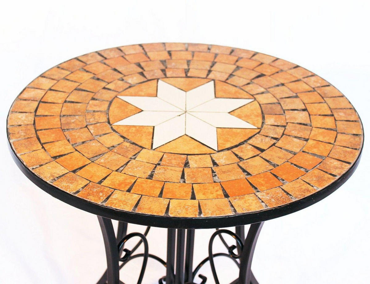 TISCH Mosaik Metall Ø 60 cm 12001 - Schwarz, Metall (60/60/70cm) - DanDiBo