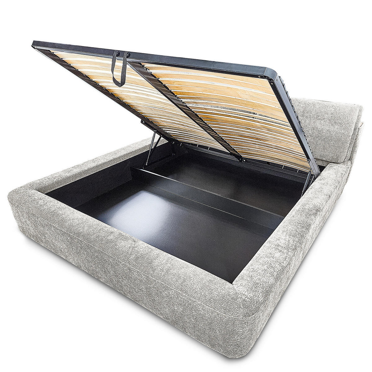 POLSTERBETT - Silberfarben, Textil (160/200cm) - home24