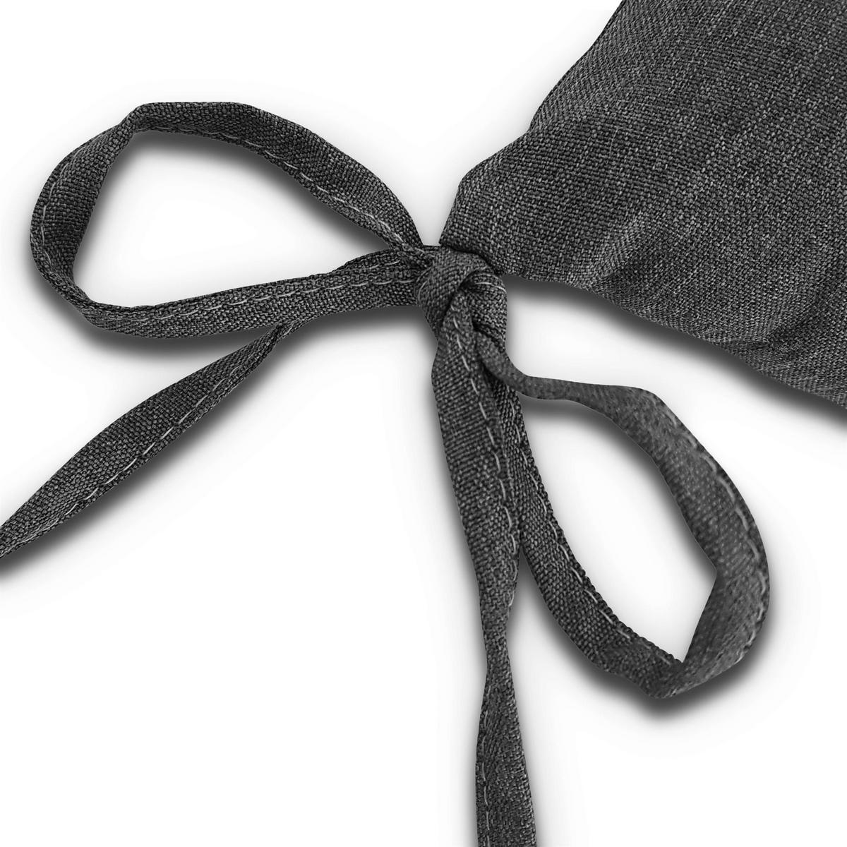 SITZKISSEN 2er Set 16-Punkt dunkelgrau 40/40 cm mit Steppung und Halte-Bändern - Dunkelgrau, Textil (40/40/4cm) - wometo