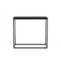 KONSOLENTISCH Well 80 Schwarz, Schwarze Beine - Schwarz, Holzwerkstoff/Metall (25/80/80cm) - Bettso