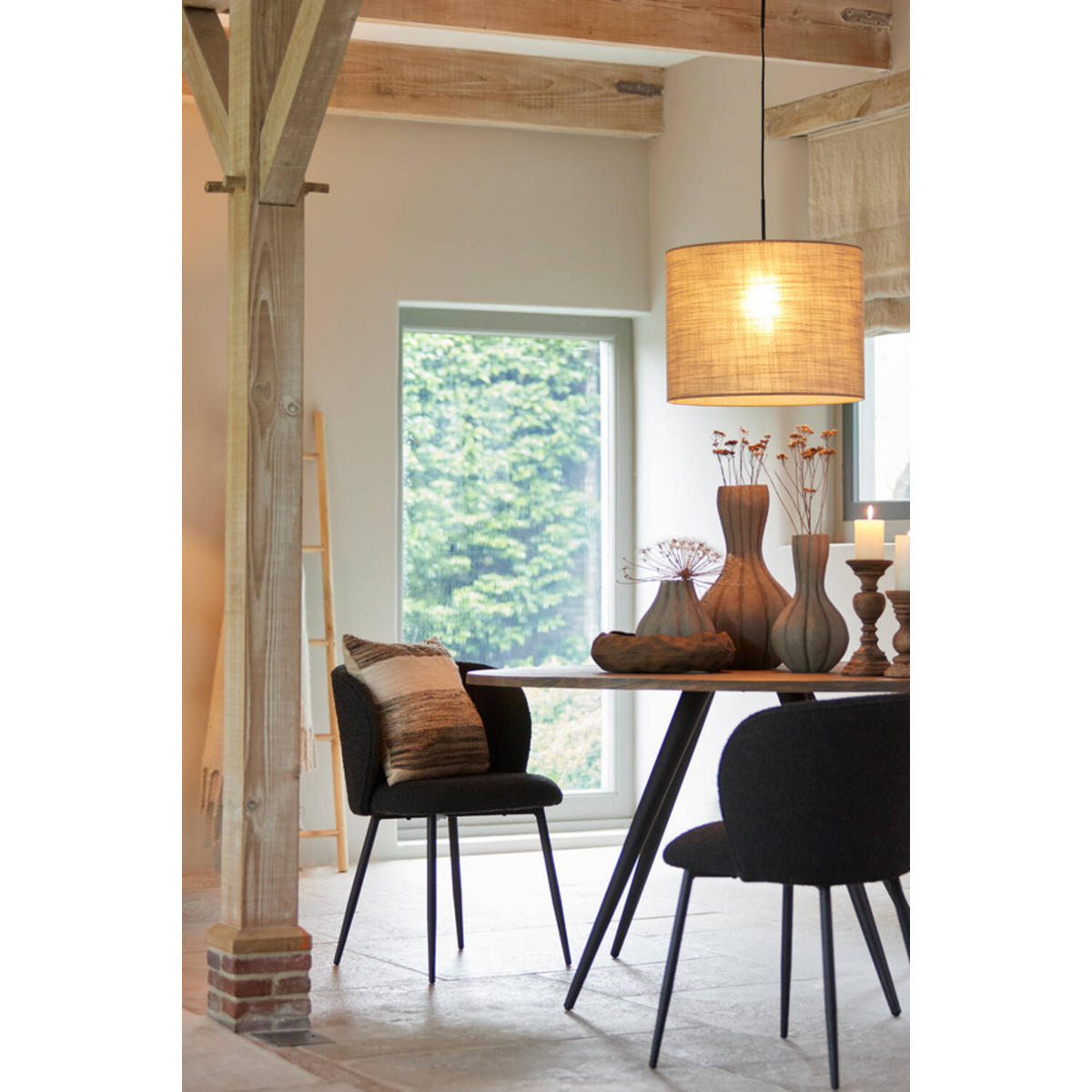 VASE ZUCCA Ø19,5x34 cm, Grau - Grau, Kunststoff (34cm) - Light & Living