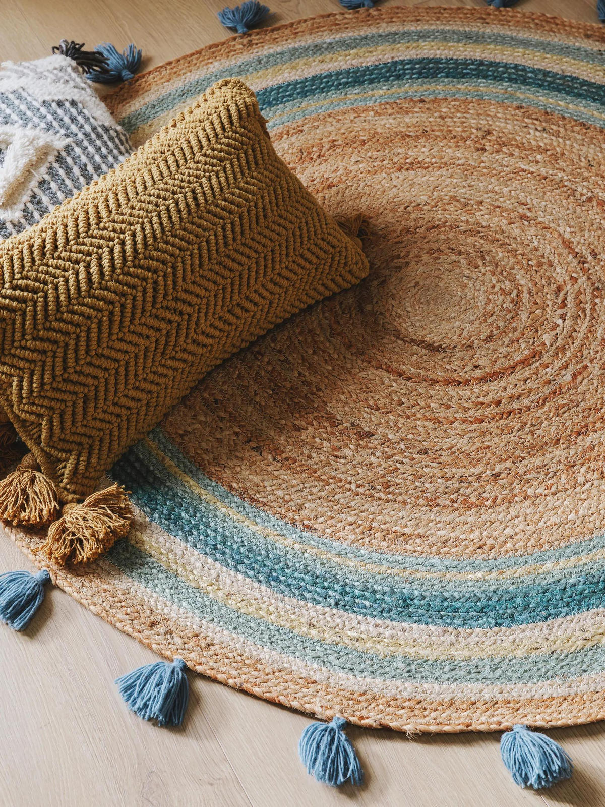 KINDERTEPPICH Lovis Türkis ø 115 cm rund - Türkis, Naturmaterialien/Textil (115/115cm) - Lytte