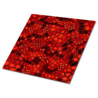 FLIESENAUFKLEBER 9 Stück 30x30 cm selbstklebend Sechseckige Tarnung - Rot, Textil (30/1.6/30cm) - TULUP