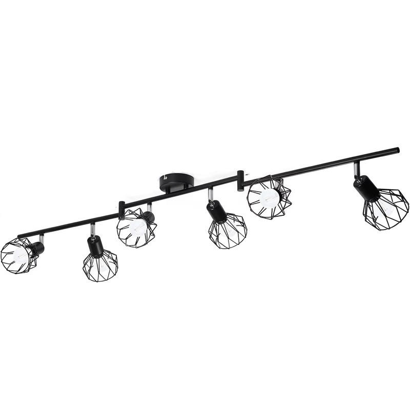 E14 LED-DECKENSTRAHLER 117 cm Schwarze Deckenleuchte - Schwarz, Kunststoff (117/11/19cm) - Coonoor