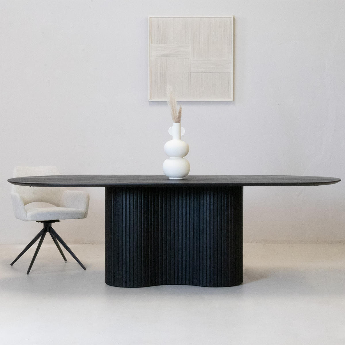 ESSTISCH oval aus Holz 300cm, schwarz - Schwarz, Holz (300/100/77cm) - Giga Meubel