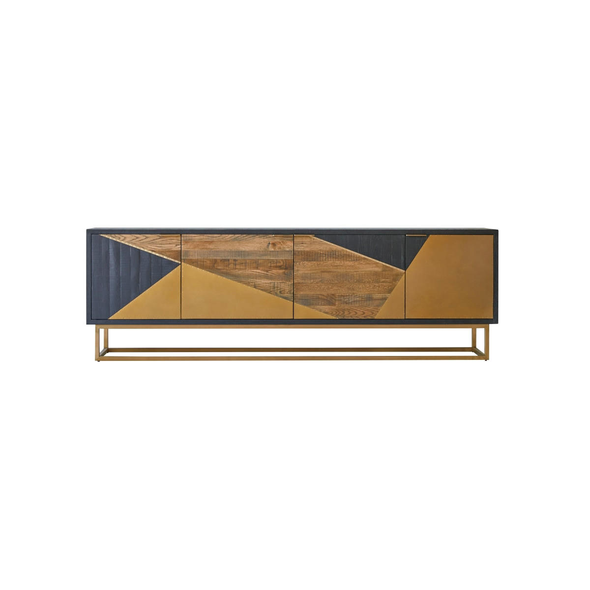 TV-SCHRANK Oscar Schwarz aus Eiche - Schwarz, Holz (240/77/48cm) - Tikamoon