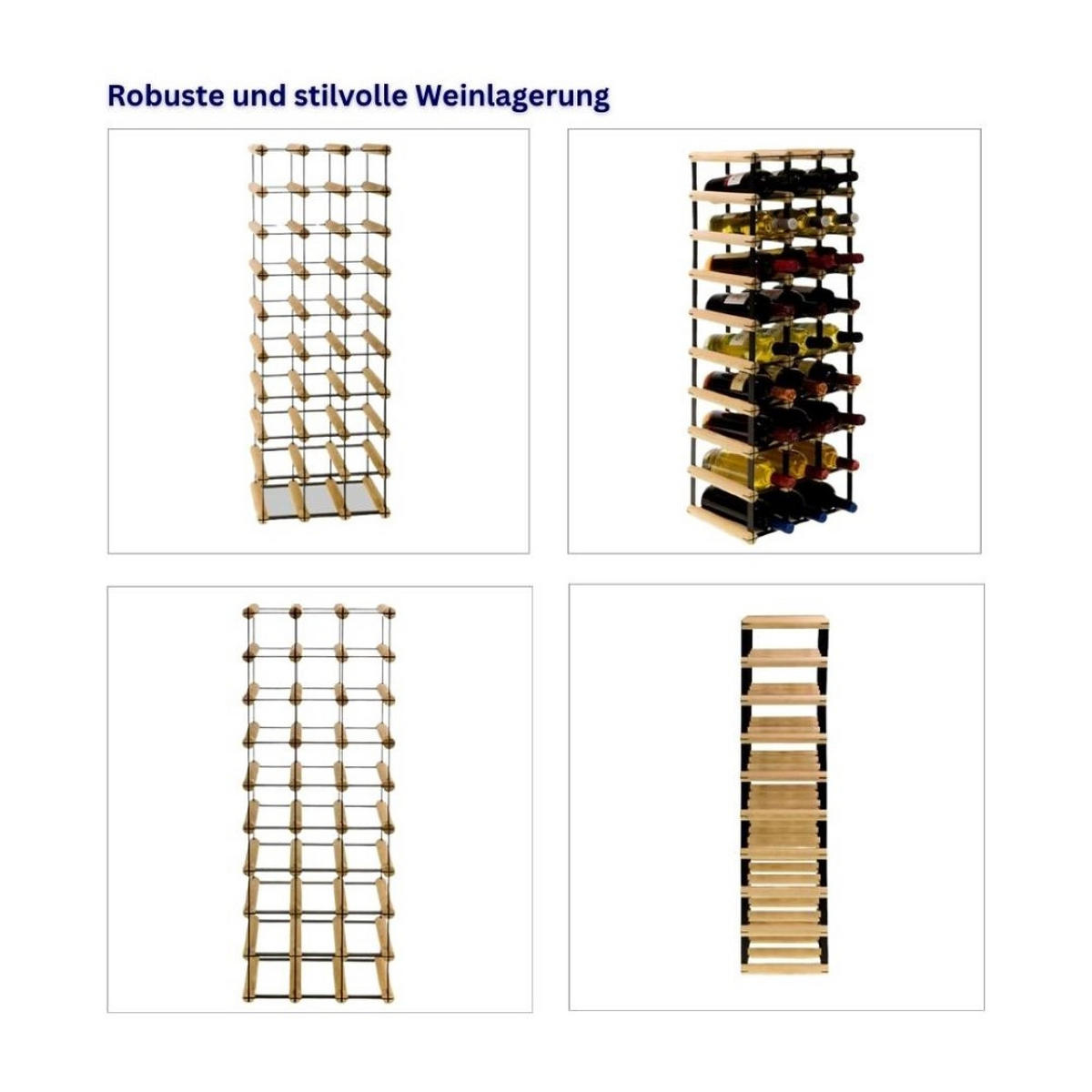 WEINREGAL Vinotega Mod Metal 92,5x32,5x24,5 cm 3x9 Flaschen Massives Kiefernholz Braun Geölt - Braun, Holz (32.5/92.5/24.5cm) - PROREGAL