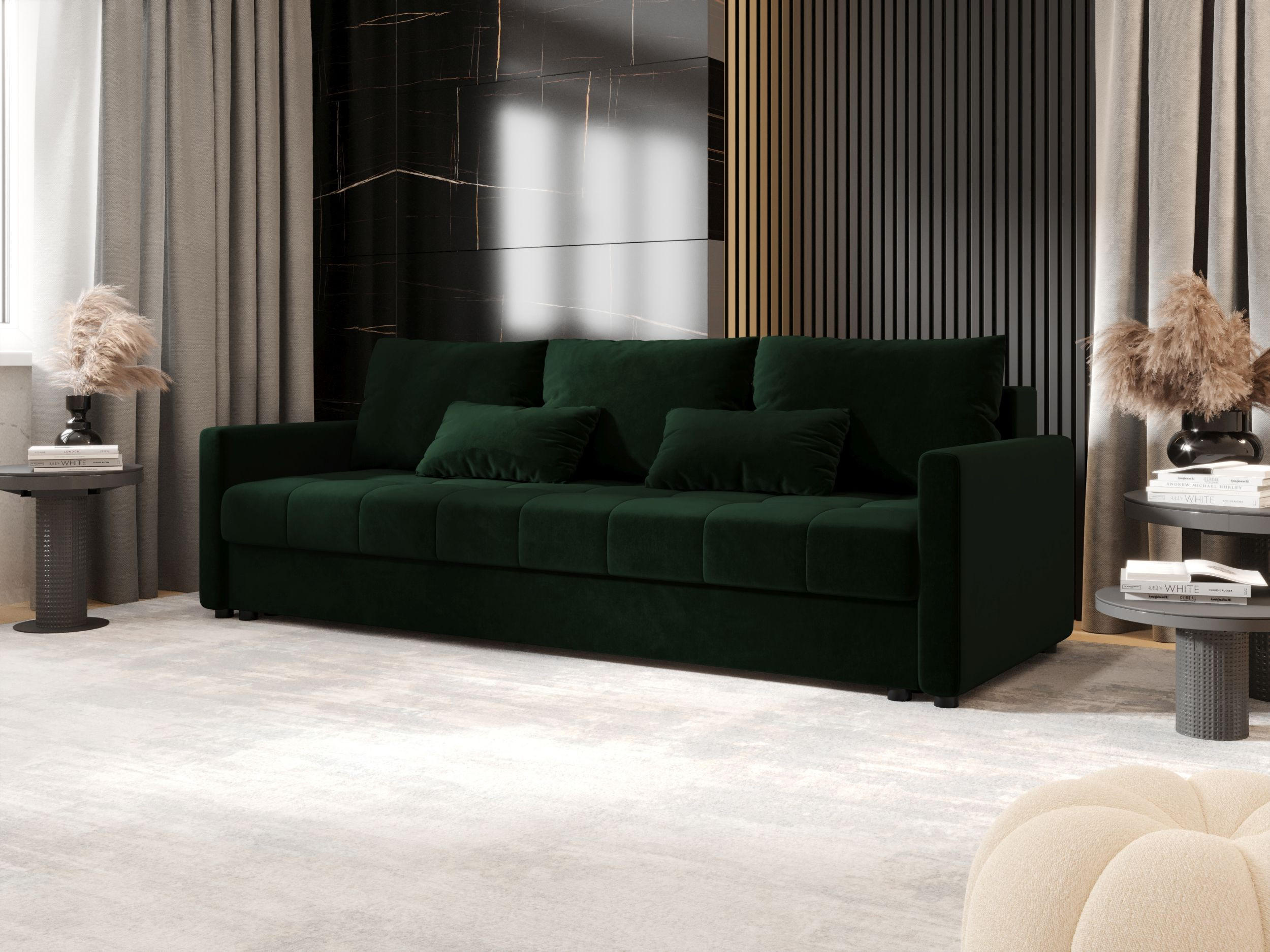 SOFA MOS mit Schlaffunktion ITAKA 10 mit Stauraum - Grün, Textil (84/72/220cm) - Bedante