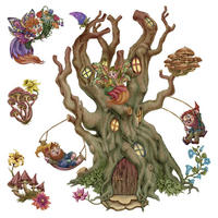 WANDAUFKLEBER 80x129cm - Feenwald - Multicolor, Kunststoff (80/129/0.1cm) - Wallfluent