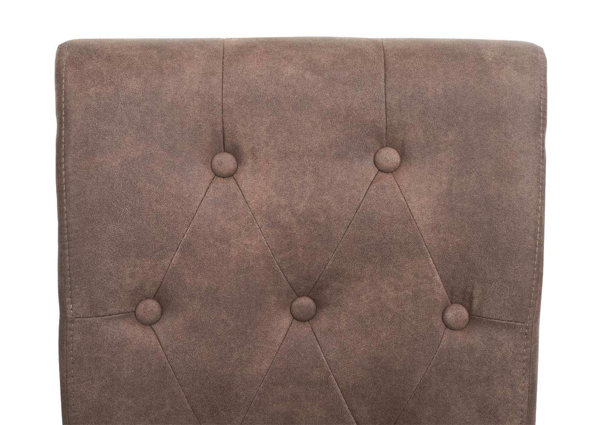 ESSZIMMERSTUHL 2er-Set gepolstert 98x47x62cm Sitzhöhe 42cm Nieten Stoff/Textil dunkle Beine Braun - Braun, Textil (47/98/62cm) - CHEFGASTRO