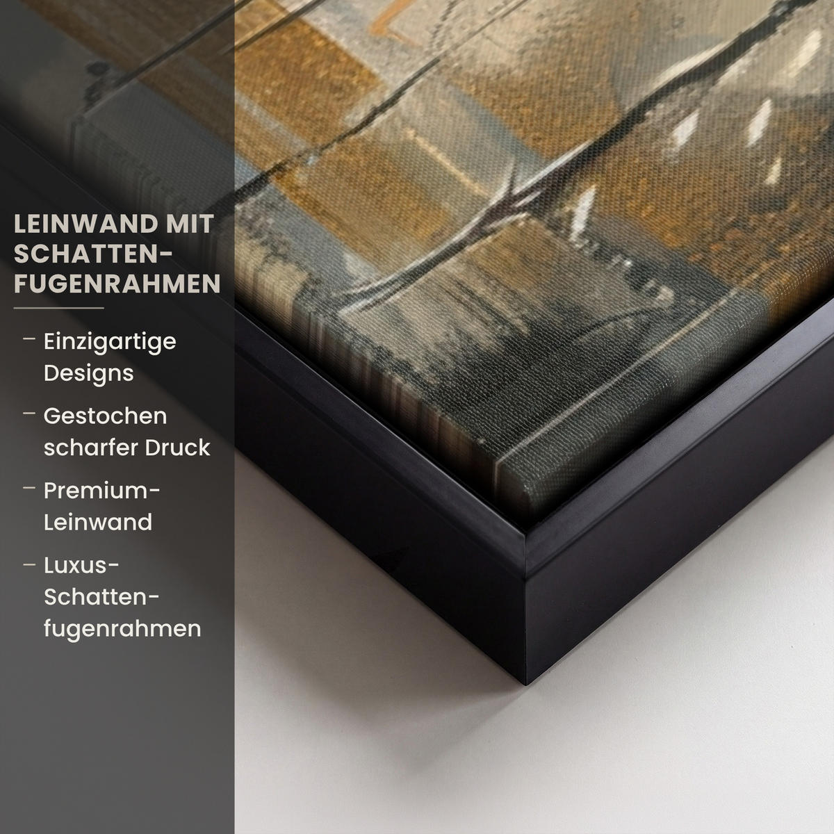 LEINWAND Bilder mit Rahmen - Baum - Graffiti - Banksy-Stil - Ballon-Mädchen - 90x60 - Blaugrau, Textil (90/60cm) - MuchoWow