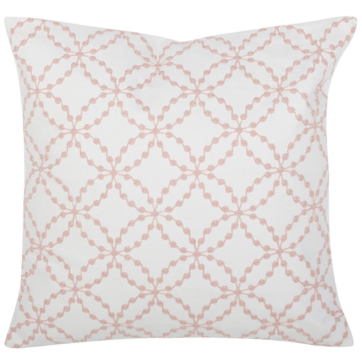 DEKOKISSEN 2er-Set Weiß 45/45 cm Verbena - Weiß, Naturmaterialien/Textil (45/45cm) - Beliani