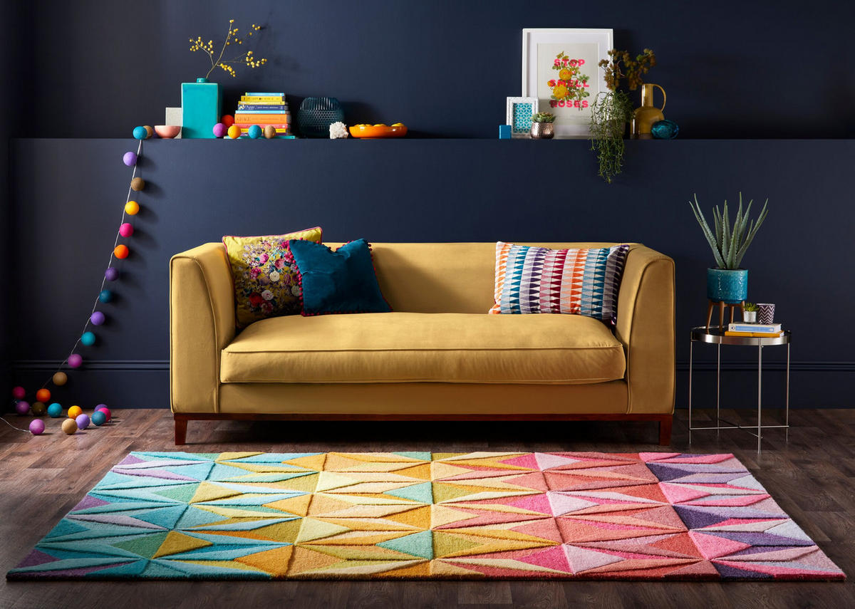 WOLLTEPPICH Mosaikmuster Bunt, handgetuftet DERWENT TILLY, Multi 160x230 cm - Multicolor, Textil (160/230cm) - KADIMA DESIGN