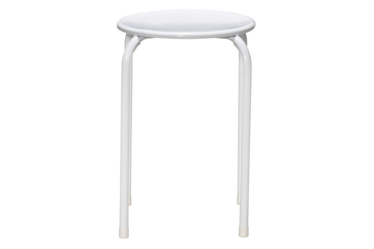 METALLHOCKER Ø 30 cm - Weiß, Metall (30/44/30cm)