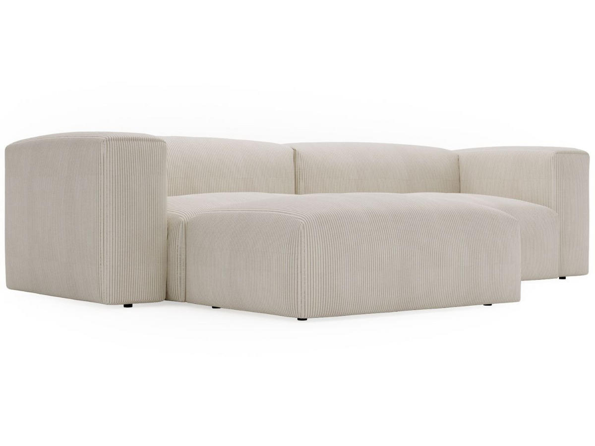 ECKSOFA Landi Creme Links - Creme/Schwarz, Kunststoff/Textil (180/240cm) - Graingold
