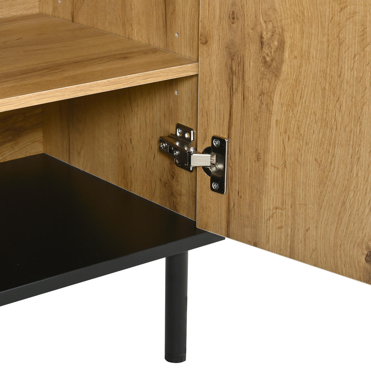 SCHUHSCHRANK holzoptik & mosaik-design mit 2 türen & verstellbaren fächern - Naturfarben, Holzwerkstoff (80/91.5/35cm) - Urban Meuble