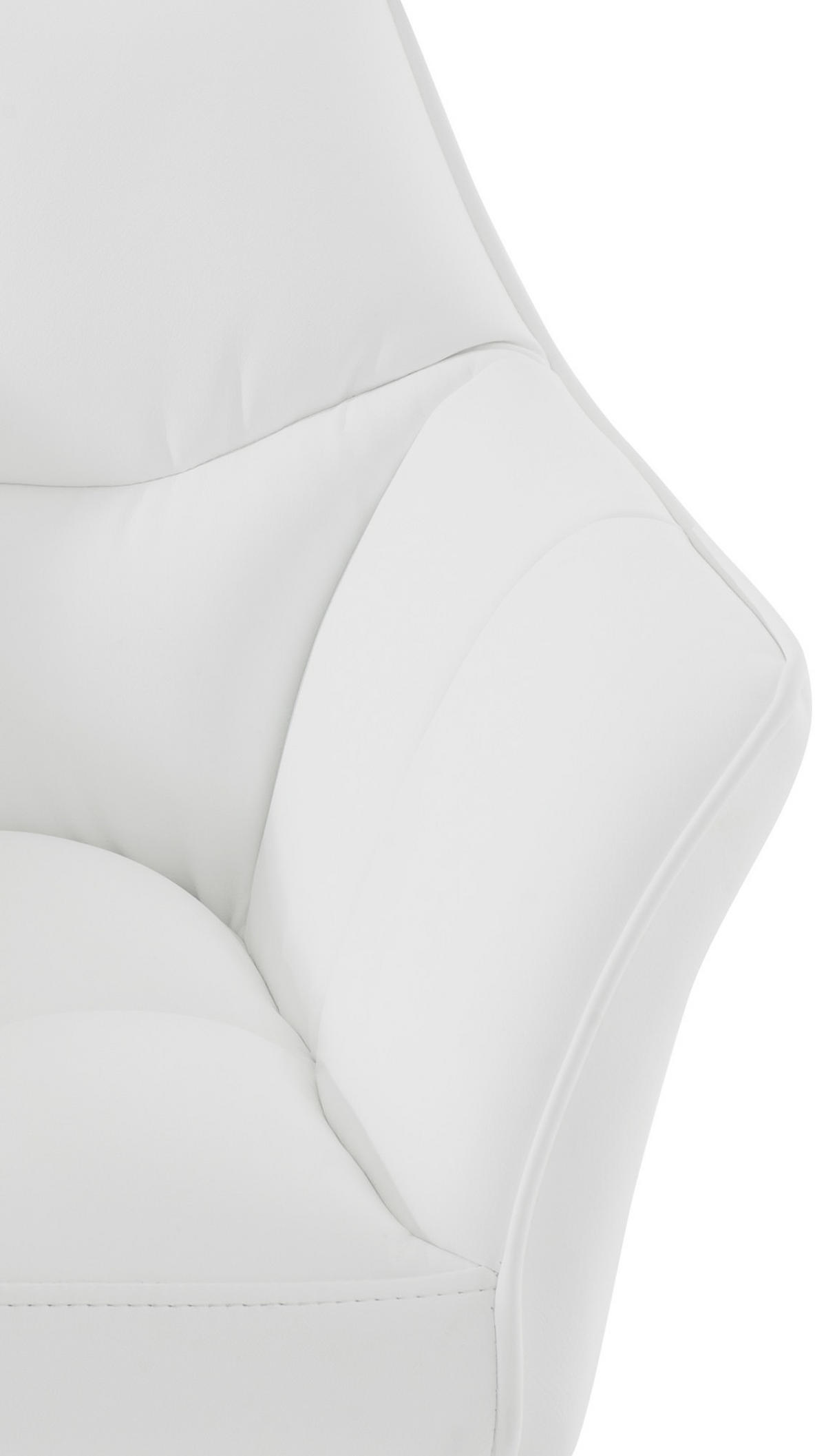 SESSEL Lederlook weiß - Schwarz/Weiß, Textil/Metall (64/75/48cm) - CLP