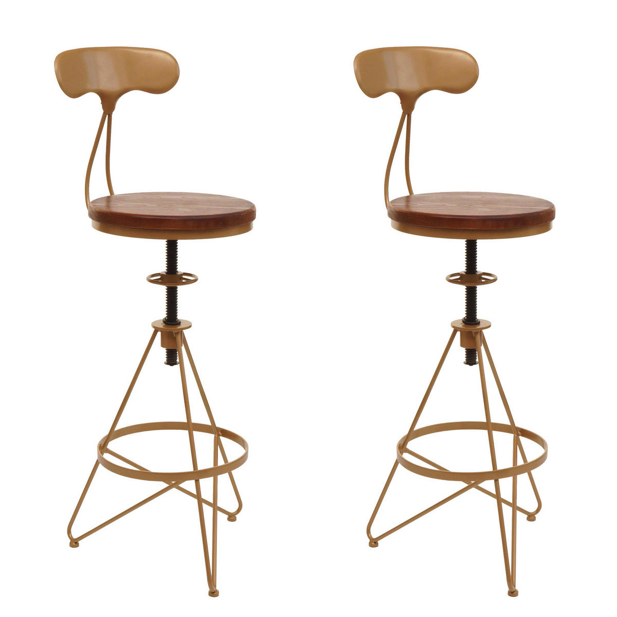 BARHOCKER Gold 2er-Set - Goldfarben, Holz (41/113/41cm) - MCW