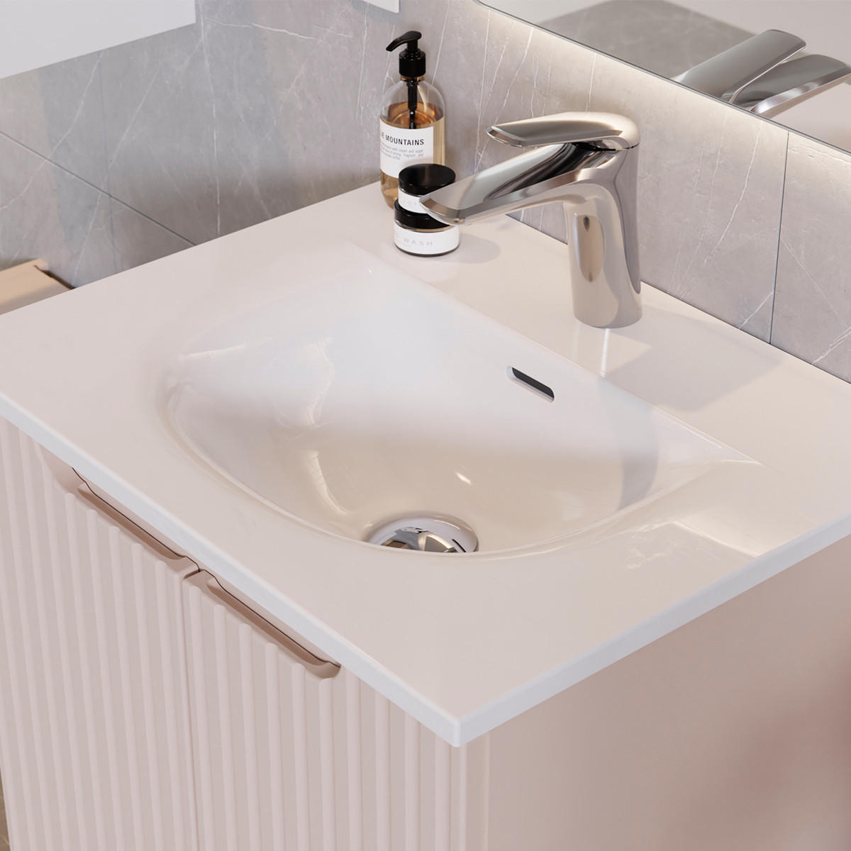 WASCHTISCH 60cm Riva Weiß - Weiß, Holzwerkstoff (60/57/40cm) - Petits-meubles