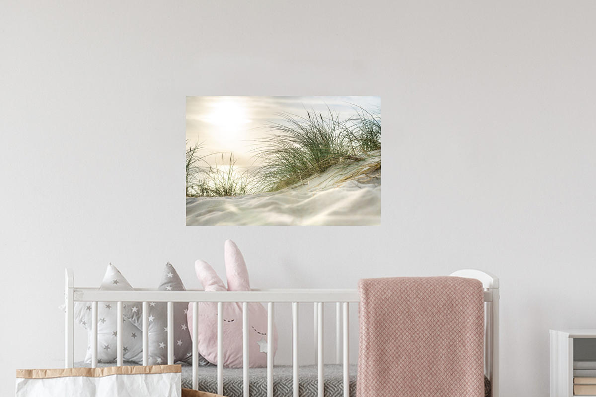 WANDTATTOO Dünen - Strand - Schlewswig-Holstein - Wattenmeer 60x40 cm - Creme, Kunststoff (60/40/0.1cm) - MuchoWow