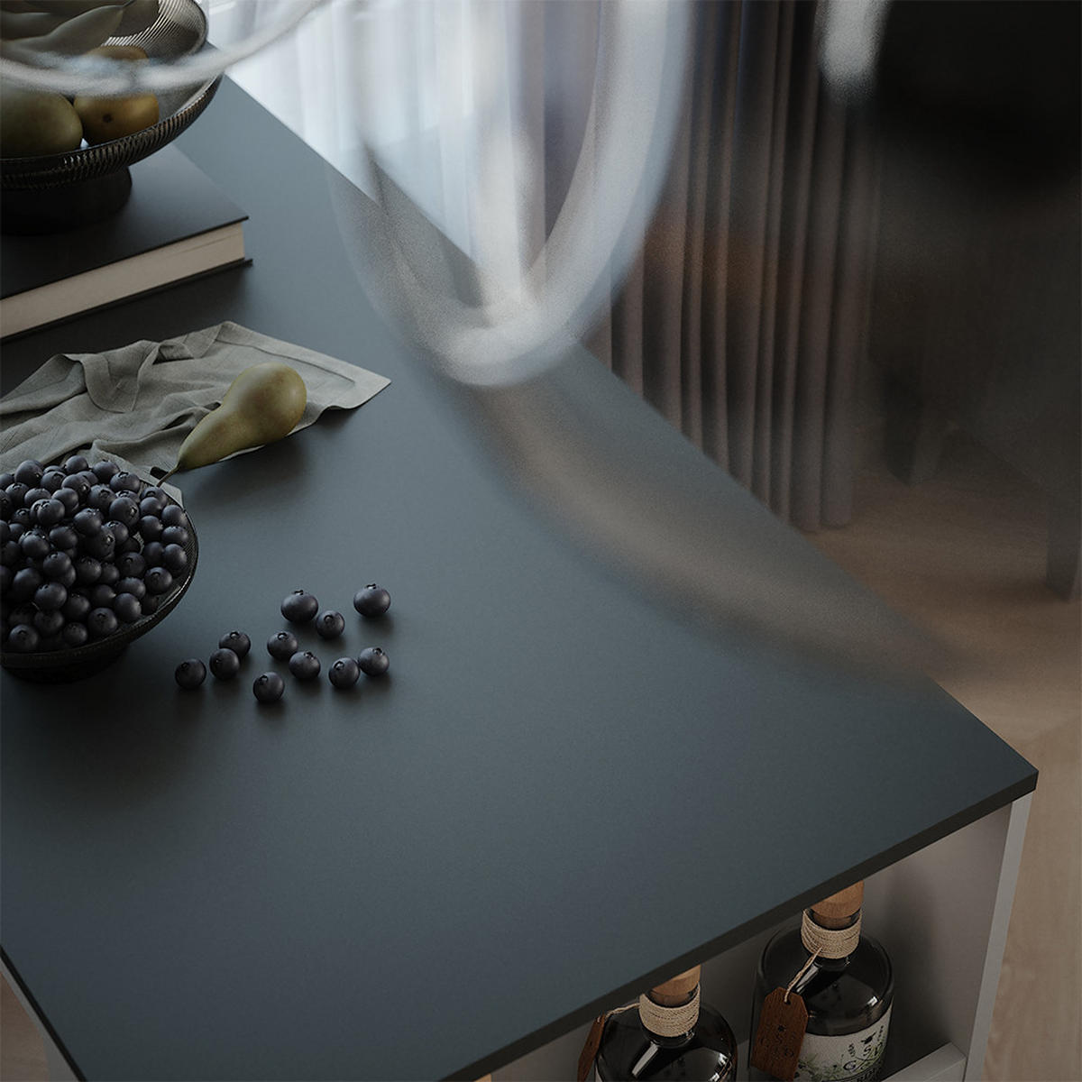 BAROVÝ STŮL Repose Antracitová/bílá - bílá/antracitová, kompozitní dřevo (117/57/106cm) - Vicco