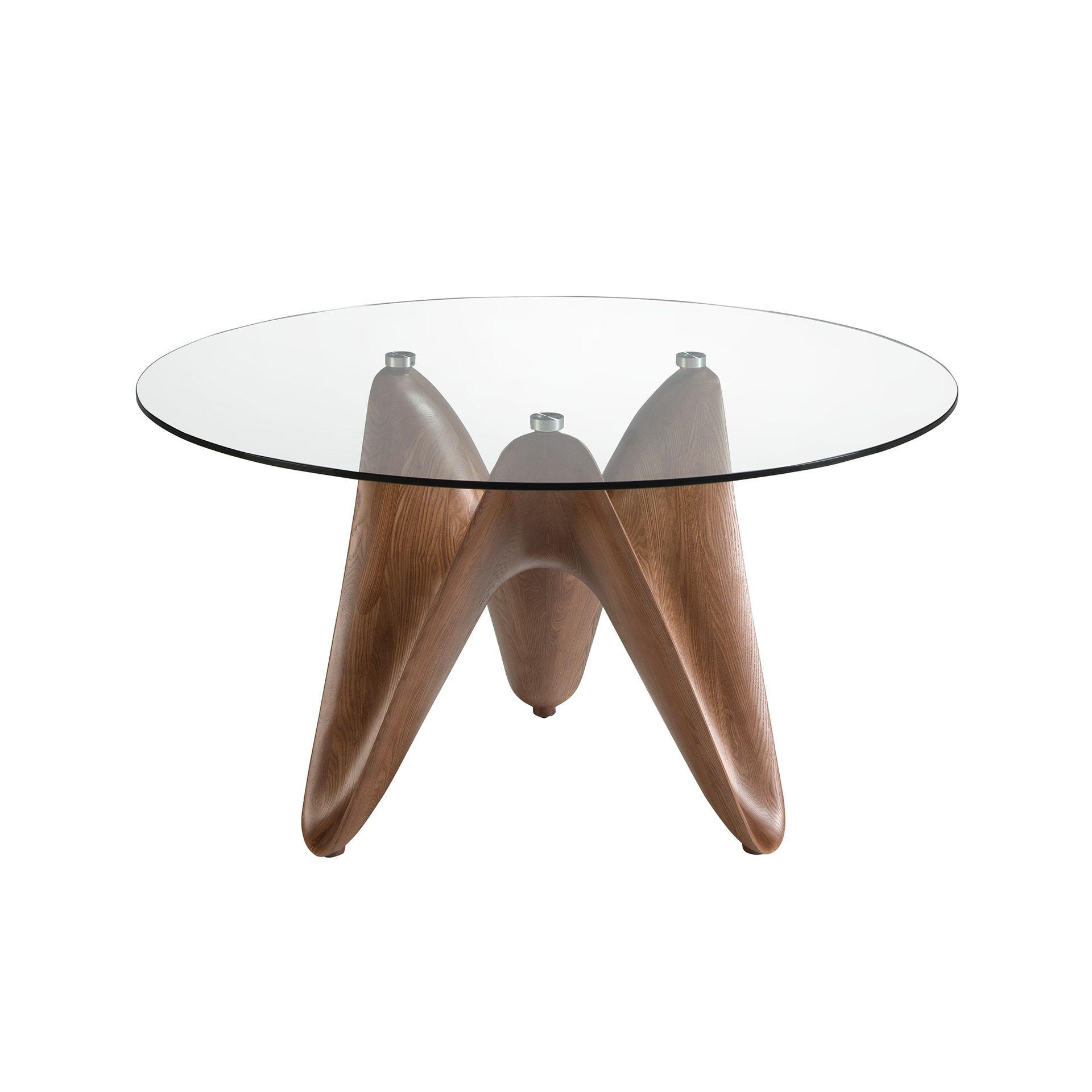 Angel Cerda Esstisch Transparent, Walnuss 140x75x140 cm