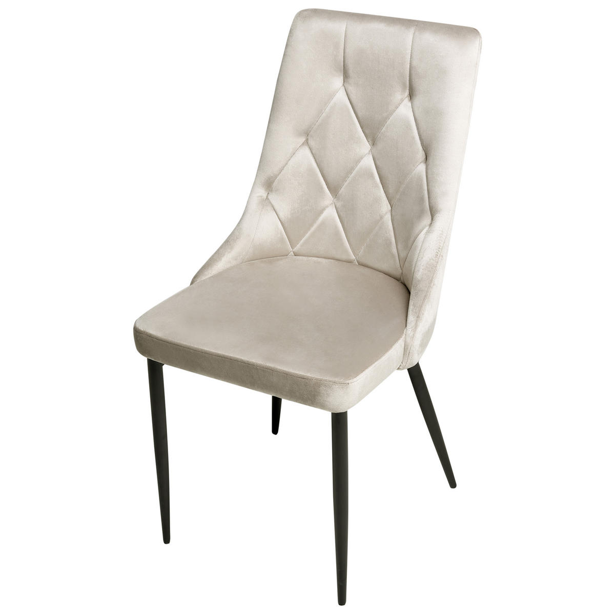 ESSZIMMERSTUHL 2er-Set Samtstoff Beige Avenir - Beige, Textil (49/95/60cm) - Beliani