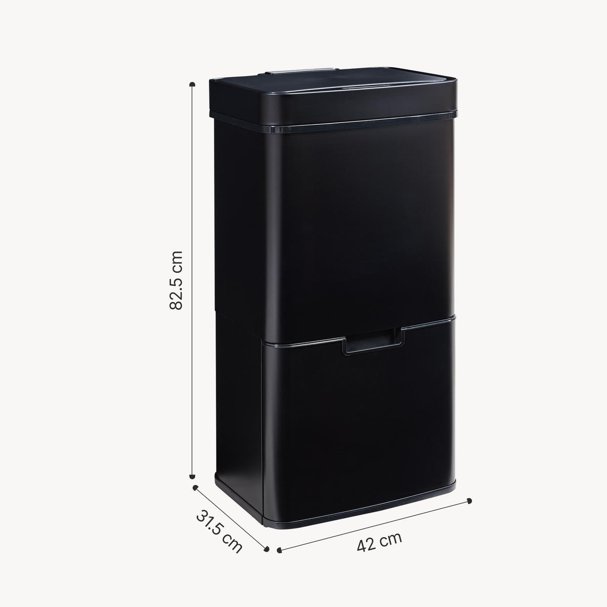 ODPADKOVÝ KOŠ S SENZOREM Venna - černá, kov/plast (31.5/82.5/42cm) - [en.casa]