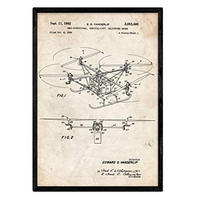 POSTER Drohne Hubschrauber Patent A3 Rahmenlos - Klar, Papier (29.7/5/42cm) - Nacnic