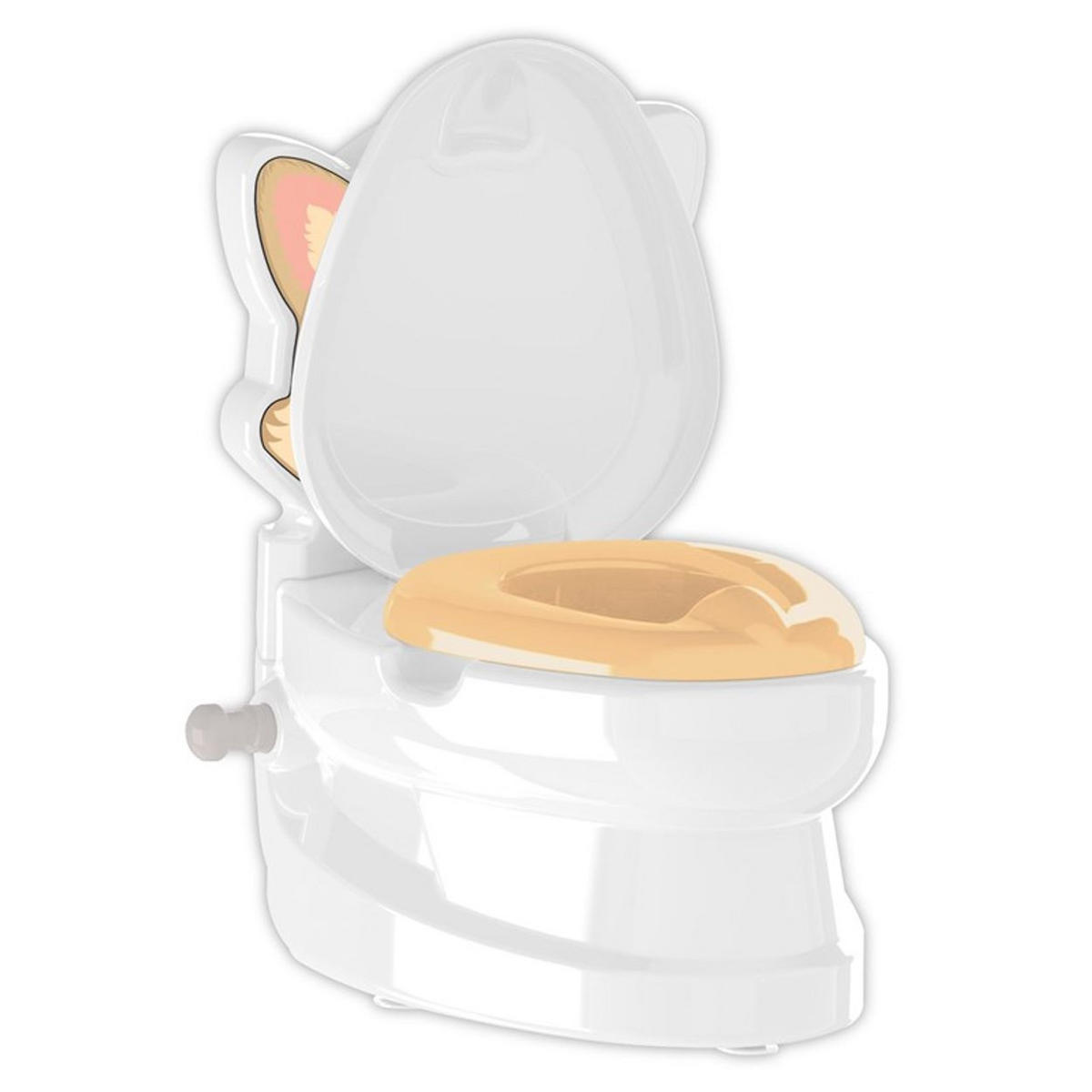 TÖPFCHEN Kitty 07563 weiß Toilettenpapierhalter, Musik, Licht, Klappdeckel, rutschfeste Basis - Weiß, Kunststoff (27/41cm) - Pilsan