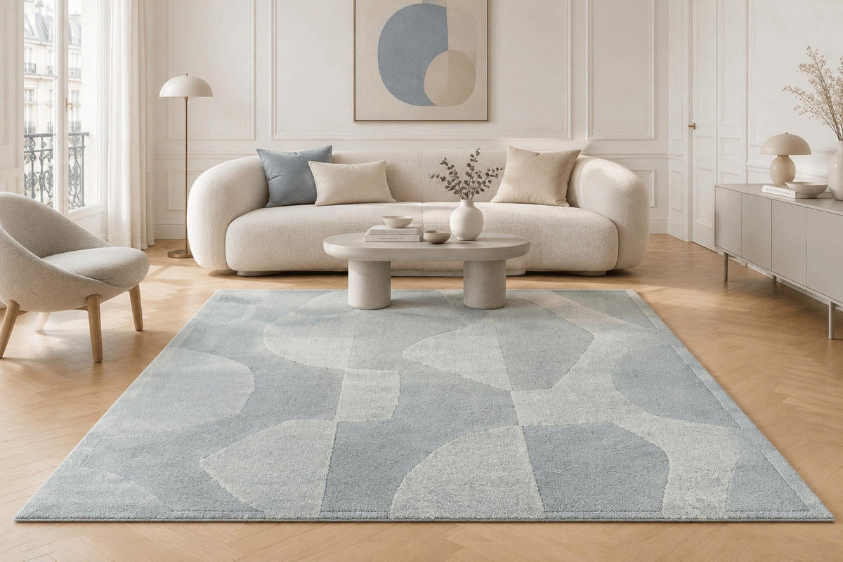TEPPICH sehr weich mit Relief-Effekt blau - Blau, Textil (200/290cm) - AFK Living