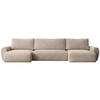 WOHNLANDSCHAFT mit Schlaffunktion Poss U cappuccino - Cappuccino, Textil (395/70/153cm) - Beautysofa