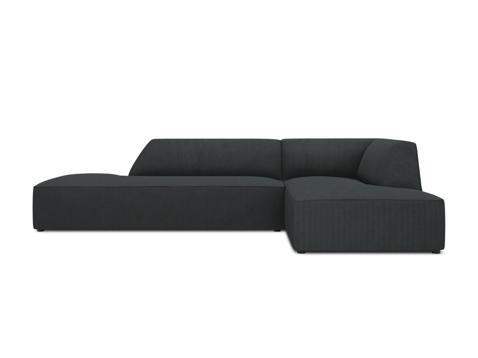 ECKSOFA rechts Ruby aus Cord schwarz 4 Sitzplätze - Schwarz, Textil (180/273cm) - Micadoni