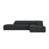 ECKSOFA rechts Ruby aus Cord schwarz 4 Sitzplätze - Schwarz, Textil (180/273cm) - Micadoni