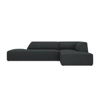 ECKSOFA rechts Ruby aus Cord schwarz 4 Sitzplätze - Schwarz, Textil (180/273cm) - Micadoni