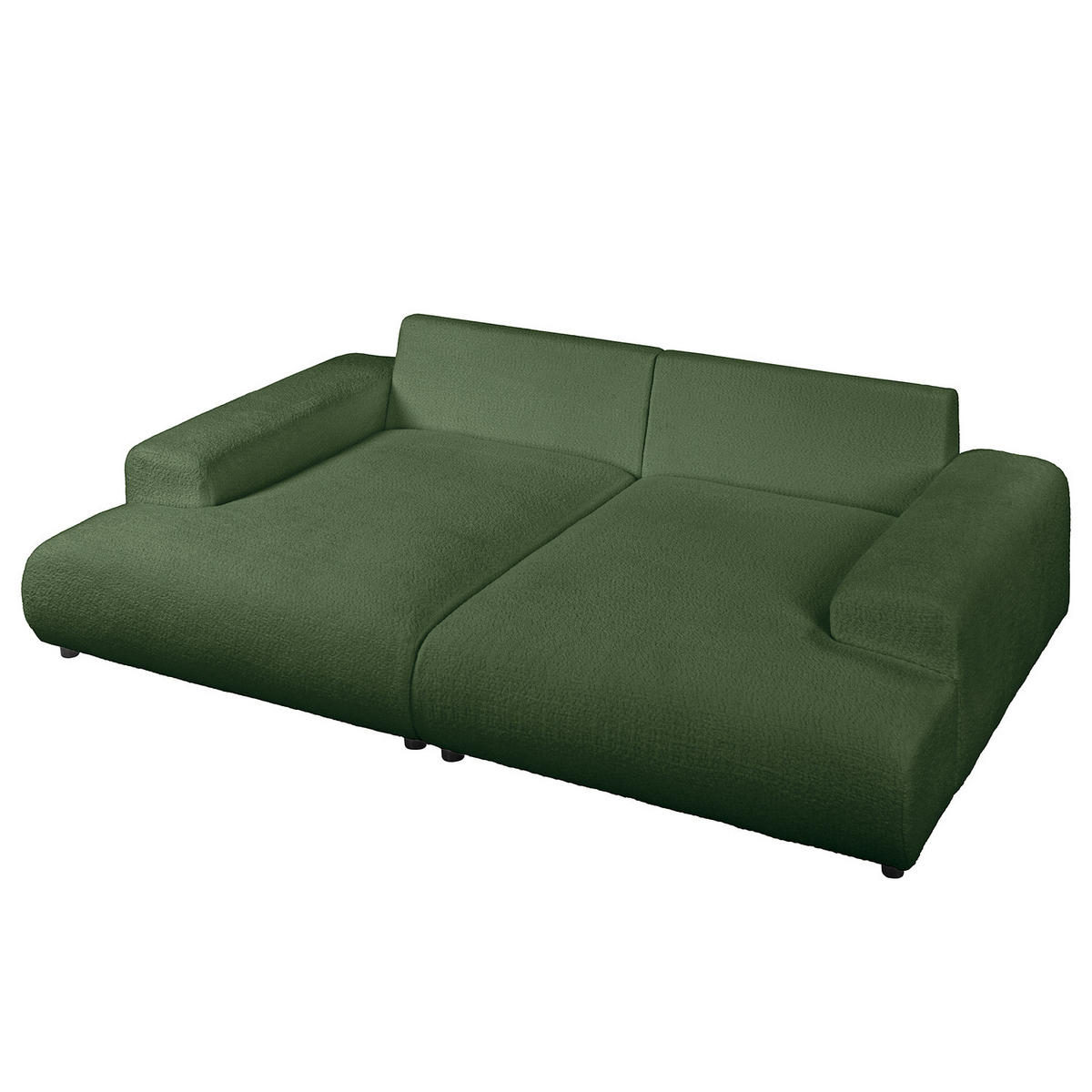 BIGSOFA - Dunkelgrün/Schwarz, Kunststoff/Textil (237/79/144cm) - home24