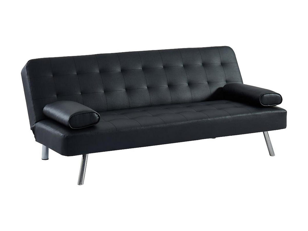 SCHLAFSOFA - 2 Personen - Kunstleder - Schwarz - - Schwarz, Leder (186/76/83cm) - Vente-Unique
