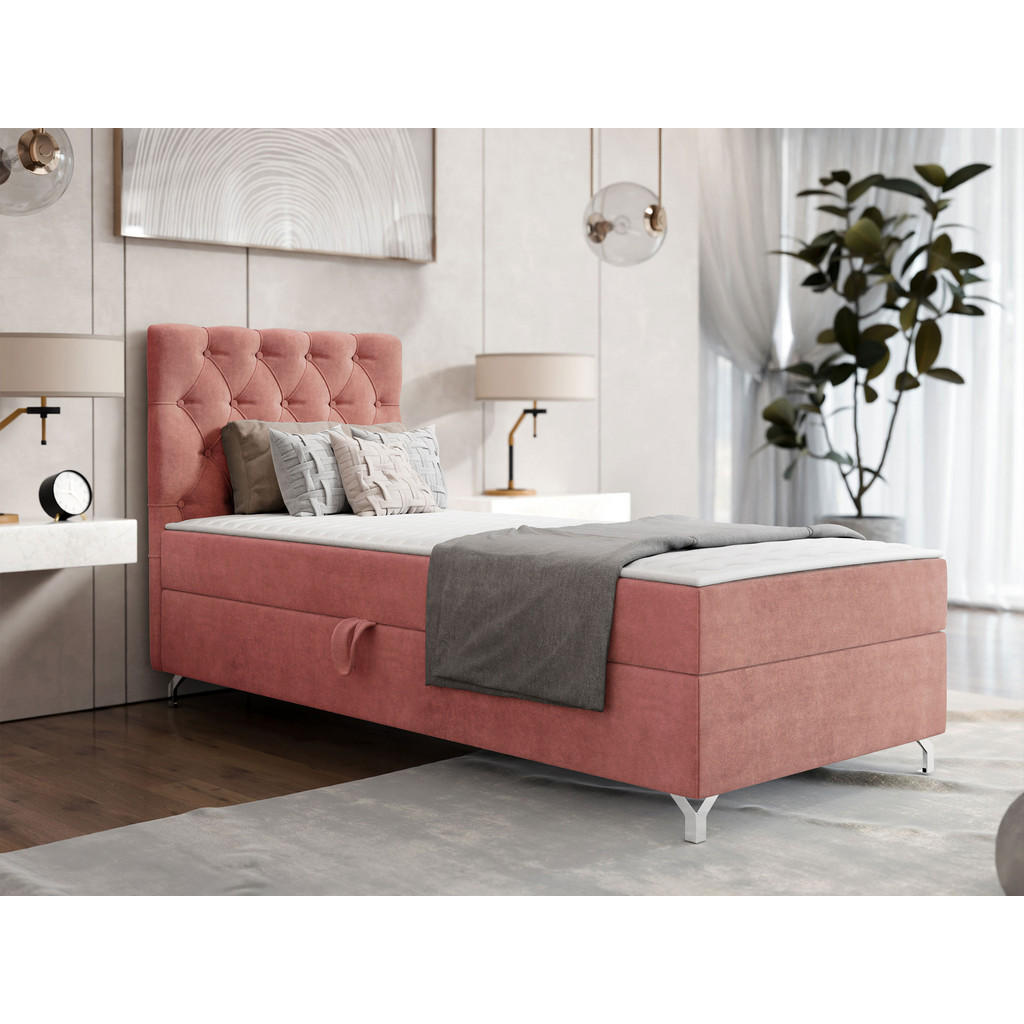 Thumbnail - Mirjan24 Boxbett, Bronze, Textil, Kiefer, H3, Rechteckig, 90x200 cm, Schlafzimmer, Betten, Boxspringbetten
