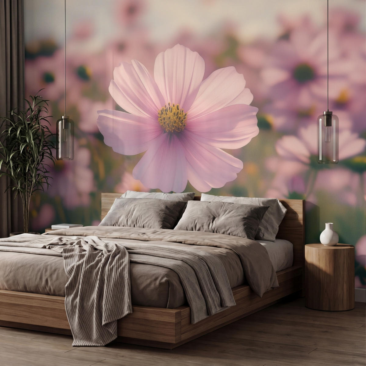 TAPETE - Blumen - Lila - Unscharf - 350x240 cm - Rosa, Papier (350/240cm) - OnlyWow