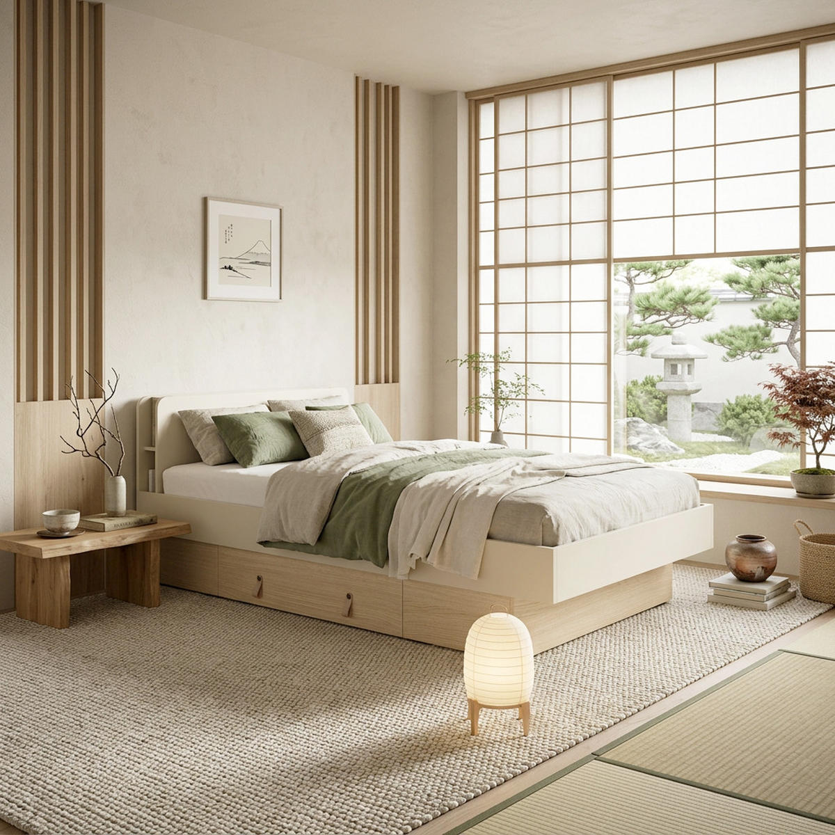 BETT Sorella 120x200 cm mit Lattenrost und Bettkasten-Schublade, ohne Matratze, Macadamia + Eiche Mavelie - Eichefarben/Beige, Leder/Holzwerkstoff (120/200cm) - Beautysofa