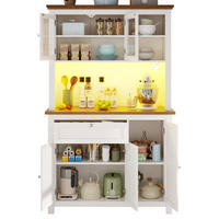 KREDENCA z LED-osvetlitvijo, bela, 104/40/180 cm - bela, leseni material (40/180/104cm) - OKMYHOME