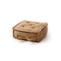 BODENKISSEN Jutta Hellbraun 55x55x20 cm - Hellbraun, Textil (55/20/55cm) - benuta Pure