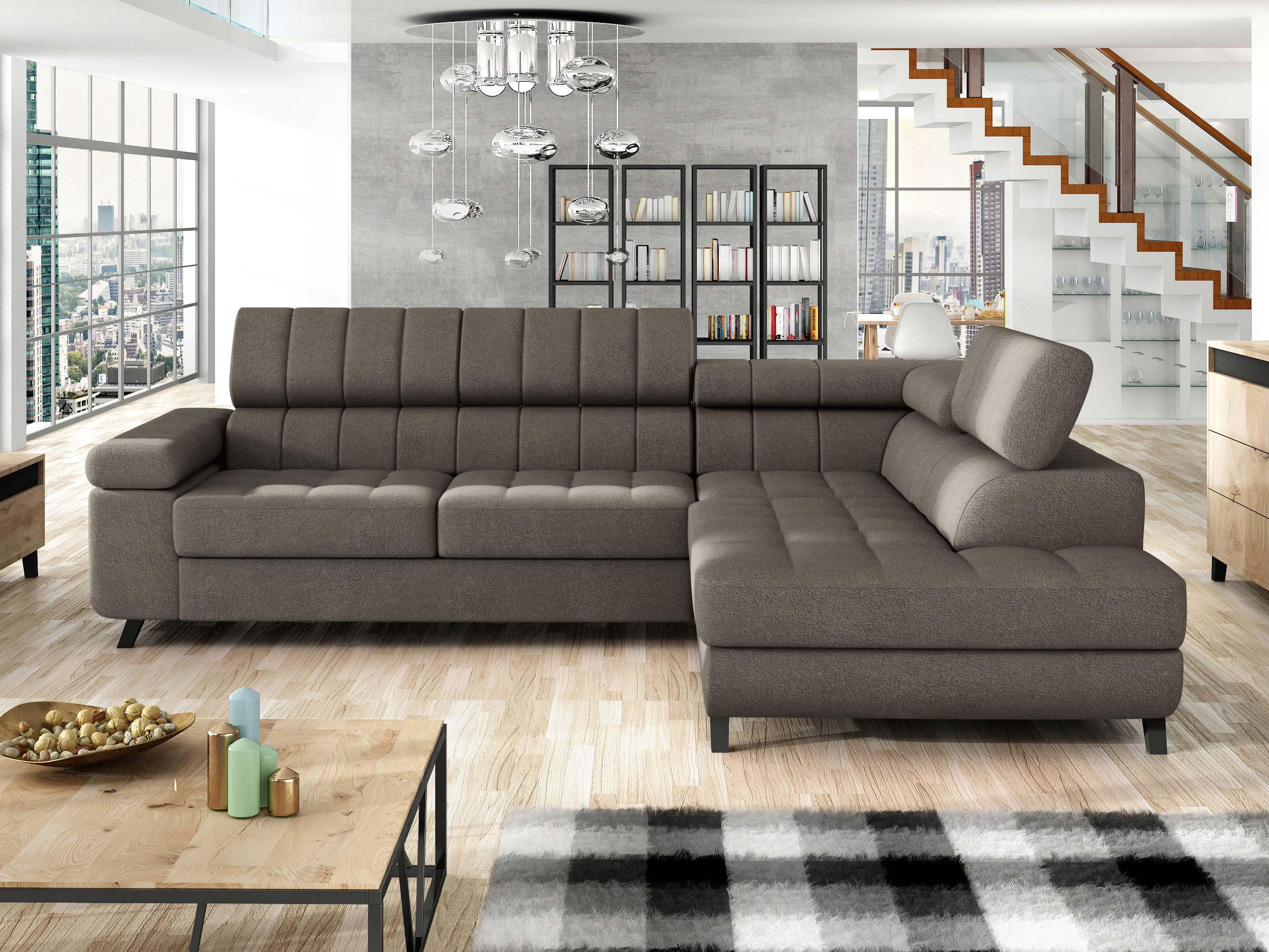 ECKSOFA Nord, Seite: Rechts - Schwarz/Braun, Holz/Textil (264/203cm) - MIRJAN24