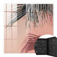SCHLÜSSELBOX Schwarz 30x30 cm- Türöffnung nach rechts - Tropische Eleganz - Pink, Metall (30/30/5cm) - TULUP