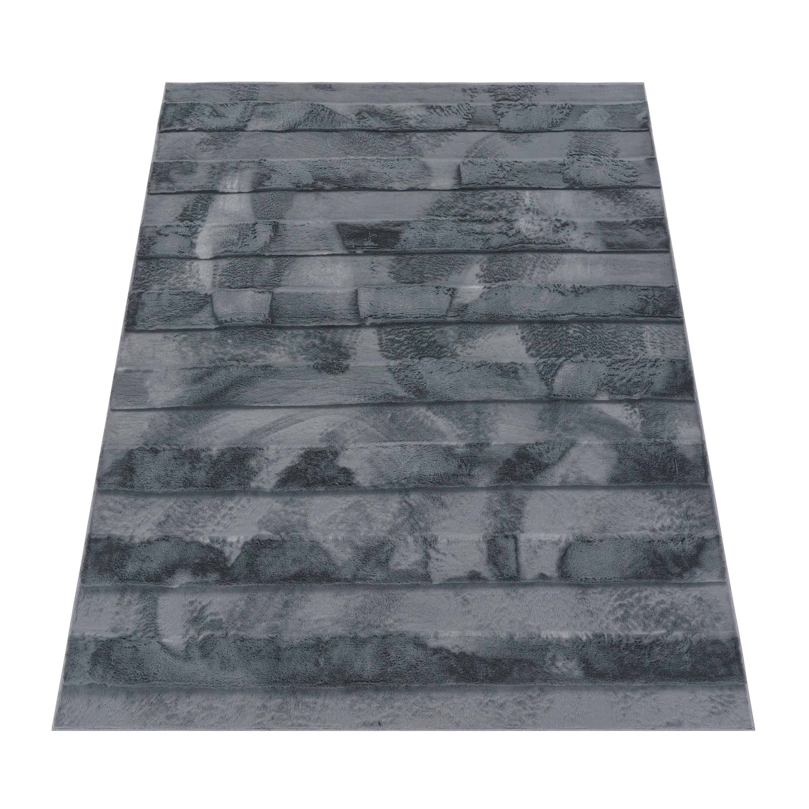 Paco Home Hochflorteppich Anthrazit 160x220 cm