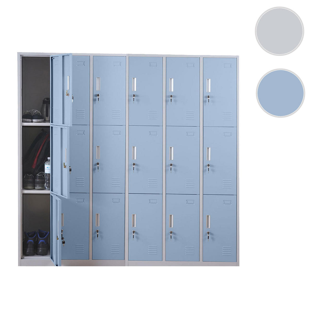 SCHLIESSFACH Blau - Blau, Metall (180/180/50cm) - MCW