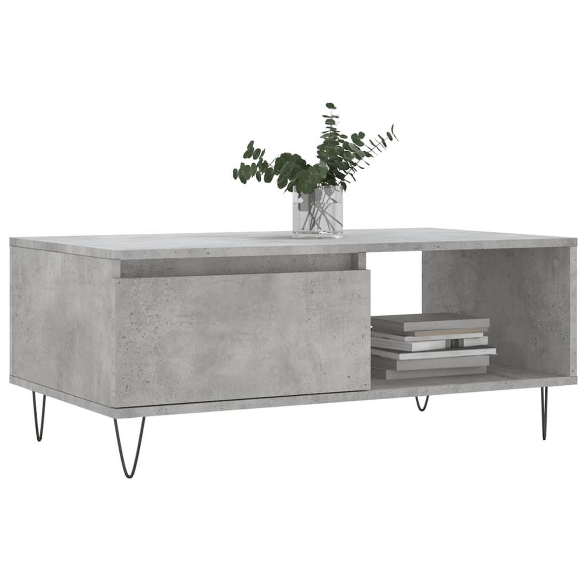 COUCHTISCH Betongrau 90x50x36,5 cm Holzwerkstoff - Grau, Holzwerkstoff (90/50/36.5cm) - furnicato