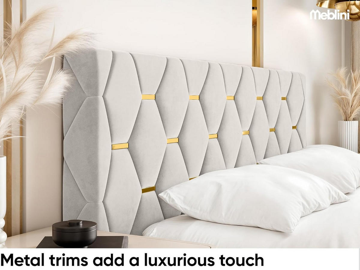BETT VERSAL - Goldfarben/Creme, Holzwerkstoff (140/200cm) - Meblini