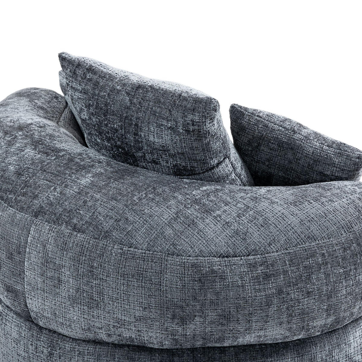 SITZSACK Chenille, Sofa mit 3 extra Kopfkissen,Grau - Grau, Textil (108/52/108cm) - LVHOM