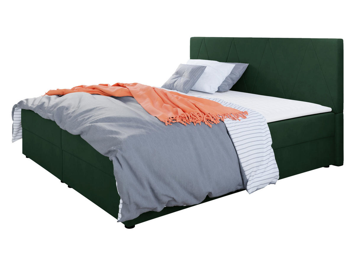 BOXBETT Fado III - Schwarz/Grün, Holz/Kunststoff (160/200cm) - MIRJAN24